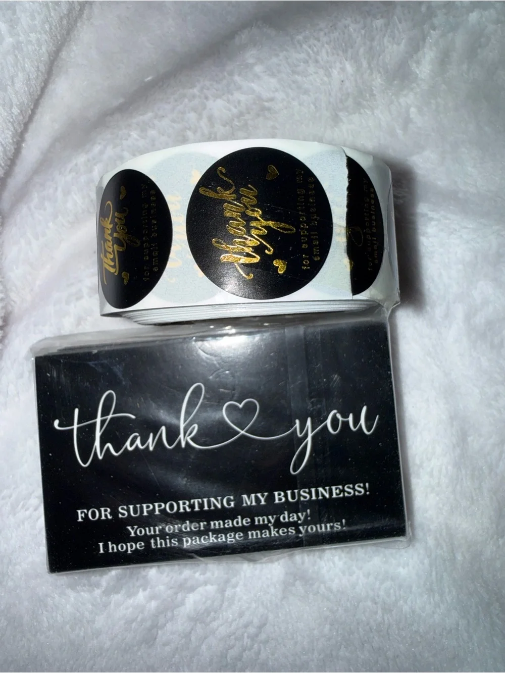 Thank You Packaging Sticker Set - Black & Gold